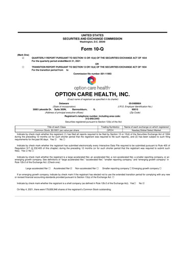 Thumbnail Option Care Health 10-Q Quarterly Report FY2021 
