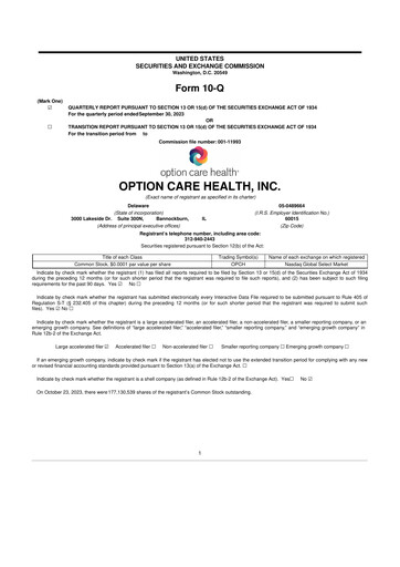 Thumbnail Option Care Health 10-Q Quarterly Report FY2023 
