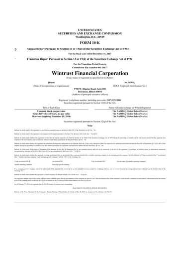 Thumbnail Wintrust Financial 10-K Annual Report 2017
