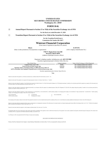 Thumbnail Wintrust Financial 10-K Annual Report 2020