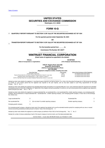 Vorschaubild Wintrust Financial 10-Q Quartalsbericht 2024 