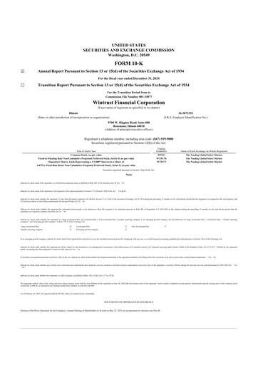 Thumbnail Wintrust Financial 10-K Annual Report 2024