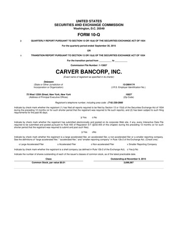 Thumbnail Carver Bancorp 10-Q Quarterly Report FY2016 