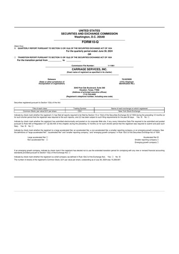 Thumbnail Carriage Services 10-Q Quarterly Report FY2024 