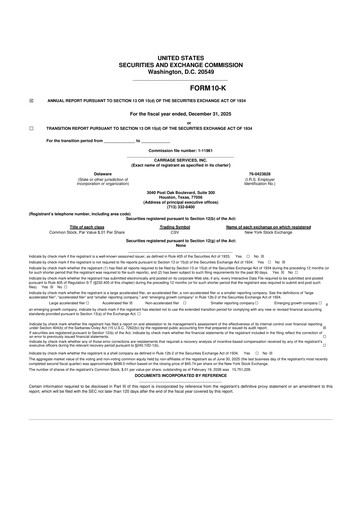 Thumbnail Carriage Services 10-K Annual Report 2025