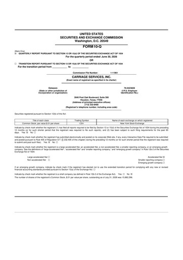 Thumbnail Carriage Services 10-Q Quarterly Report FY2026 