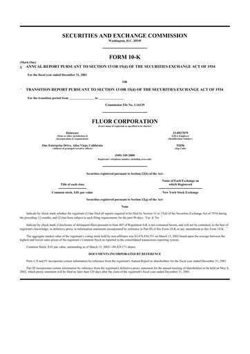 Thumbnail Fluor Corporation
 10-K Annual Report 