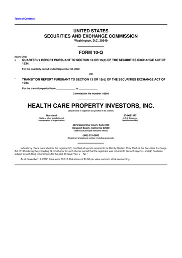 Thumbnail Healthpeak Properties
 10-Q Quarterly Report FY 