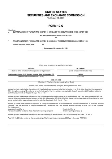 Thumbnail TransAct Technologies 10-Q Quarterly Report FY2015 