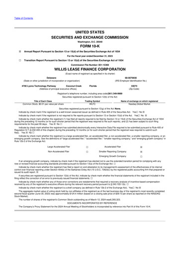 Thumbnail Willis Lease Finance Corporation 10-K Annual Report 2023