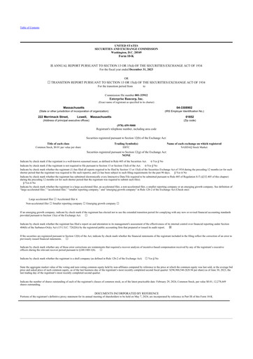 Thumbnail Enterprise Bancorp 10-K Annual Report 2023