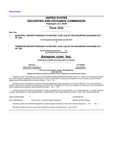 Miniature Amazon 10-Q Rapport trimestriel 2014 