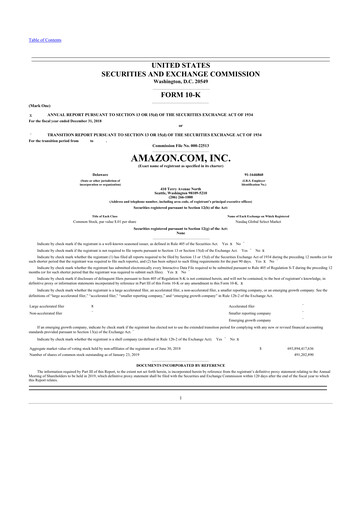 Thumbnail Amazon 10-K Annual Report 2018