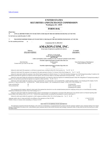 Thumbnail Amazon 10-K Annual Report 2020