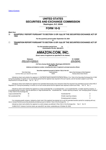 Miniature Amazon 10-Q Rapport trimestriel 2025 