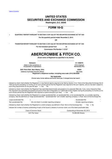Miniature Abercrombie & Fitch 10-Q Rapport trimestriel 2013 