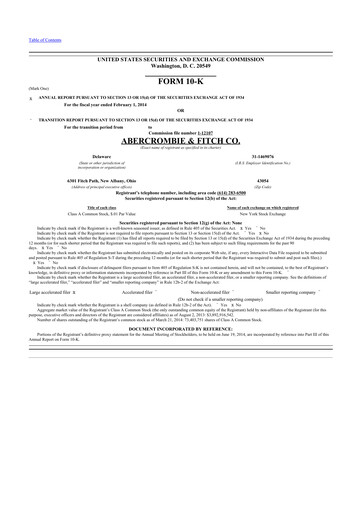 Thumbnail Abercrombie & Fitch 10-K Annual Report 2013