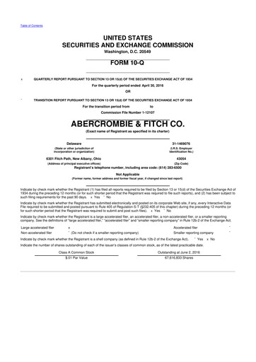 Miniature Abercrombie & Fitch 10-Q Rapport trimestriel 2016 