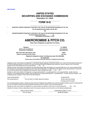 Miniature Abercrombie & Fitch 10-Q Rapport trimestriel 2017 