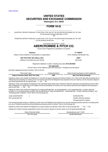 Miniature Abercrombie & Fitch 10-Q Rapport trimestriel 2019 