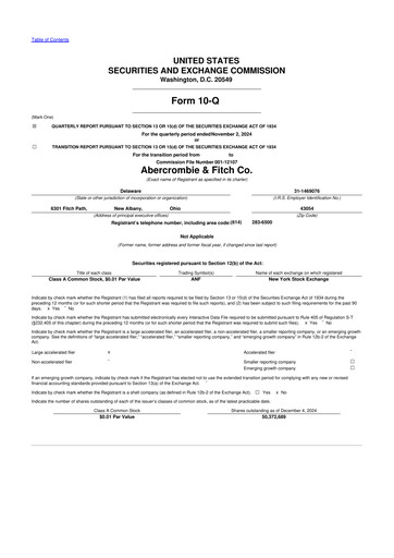 Miniature Abercrombie & Fitch 10-Q Rapport trimestriel 2024 