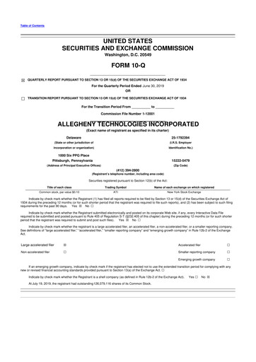 Thumbnail ATI Inc.
 10-Q Quarterly Report FY2019 