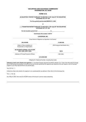 Miniature LivePerson 10-Q Rapport trimestriel  