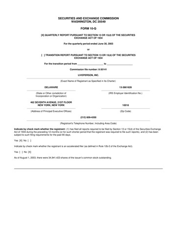 Miniature LivePerson 10-Q Rapport trimestriel  