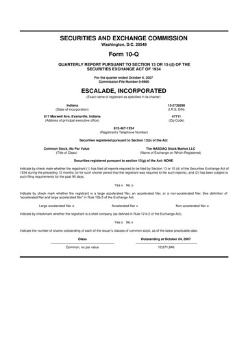 Thumbnail Escalade Sports 10-Q Quarterly Report FY 