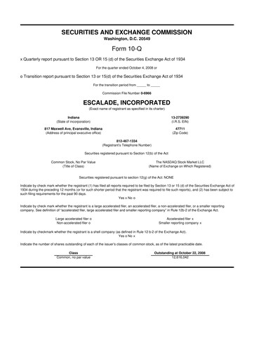 Thumbnail Escalade Sports 10-Q Quarterly Report FY 