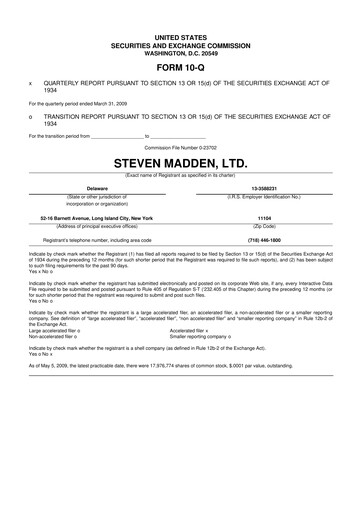 Thumbnail Steve Madden
 10-Q Quarterly Report FY 