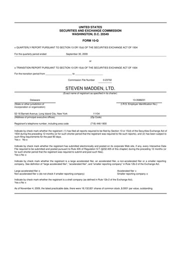 Thumbnail Steve Madden
 10-Q Quarterly Report FY 