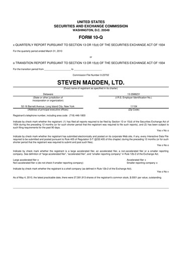 Thumbnail Steve Madden
 10-Q Quarterly Report FY 