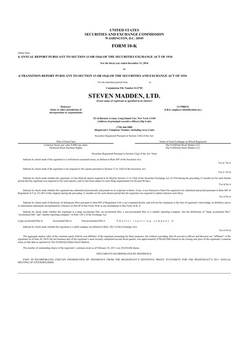 Thumbnail Steve Madden
 10-K Annual Report 