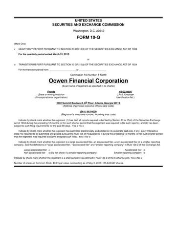 Thumbnail Onity Group 10-Q Quarterly Report FY2013 