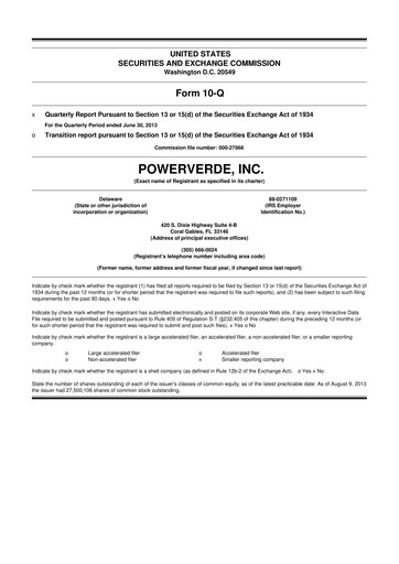 Miniature 374Water 10-Q Rapport trimestriel 2013 