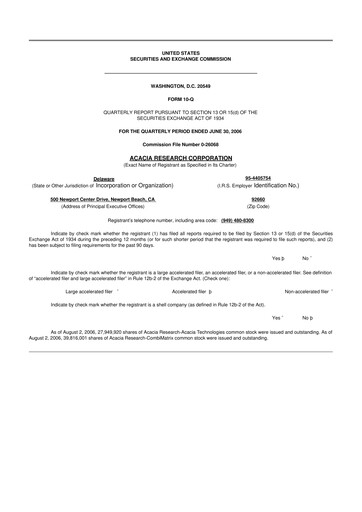 Thumbnail Acacia Research
 10-Q Quarterly Report FY 