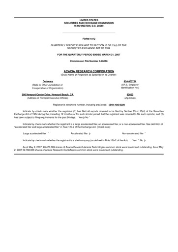 Thumbnail Acacia Research
 10-Q Quarterly Report FY 