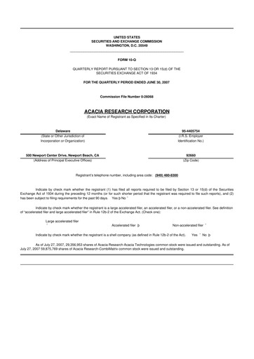 Thumbnail Acacia Research
 10-Q Quarterly Report FY 
