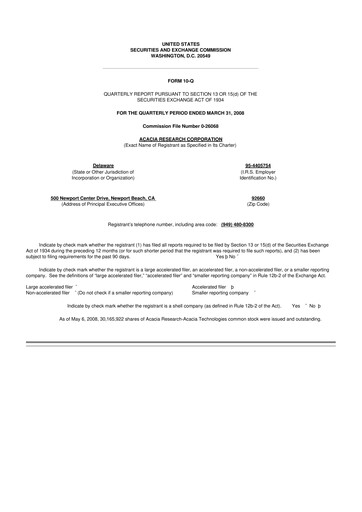 Thumbnail Acacia Research
 10-Q Quarterly Report FY 