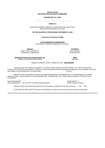 Thumbnail Acacia Research
 10-Q Quarterly Report FY 