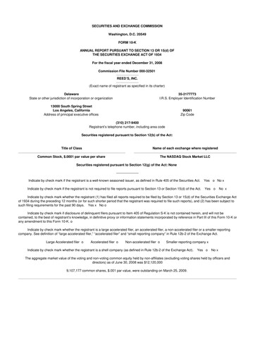 Thumbnail Reed's, Inc. 10-K Annual Report 