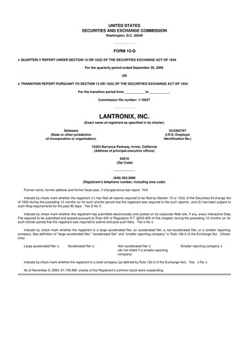Thumbnail Lantronix 10-Q Quarterly Report FY 