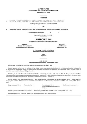 Thumbnail Lantronix 10-Q Quarterly Report FY 