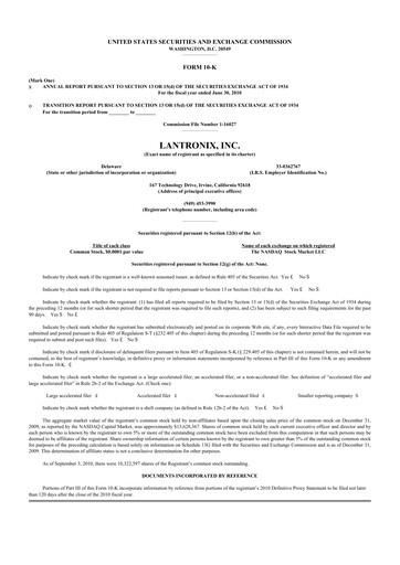 Thumbnail Lantronix 10-K Annual Report 
