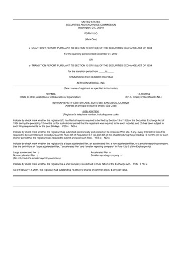 Thumbnail Aethlon Medical
 10-Q Quarterly Report FY 