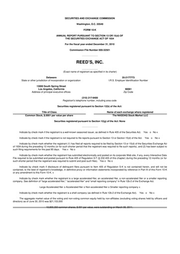Thumbnail Reed's, Inc. 10-K Annual Report 