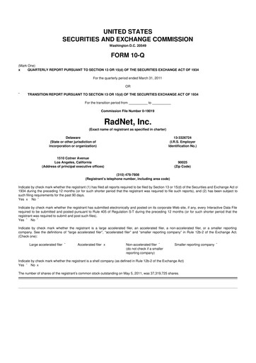 Thumbnail RadNet 10-Q Quarterly Report FY 