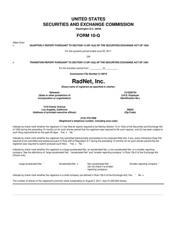 Thumbnail RadNet 10-Q Quarterly Report FY2011 