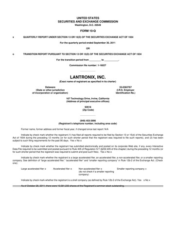 Thumbnail Lantronix 10-Q Quarterly Report FY2012 